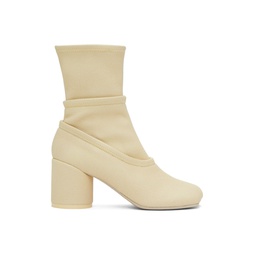 Off White Canvas Ankle Boots 232188F113023