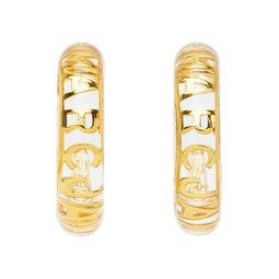 Transparent   Gold Monogram Hoop Earrings 232190F022010