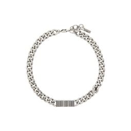 Silver The Barcode Monogram ID Chain Necklace 232190F023006