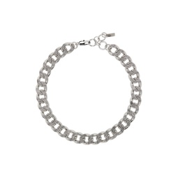 Silver Monogram Chain Link Necklace 232190F023007