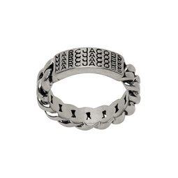 Silver The Barcode Monogram Chain Ring 232190F024000
