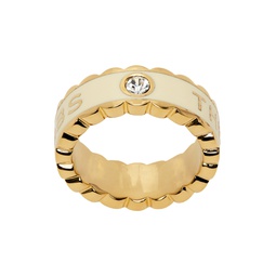 Gold   Off White The Scallop Medallion Ring 232190F024003