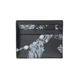 Black Chain Couture Card Holder 232202M163002