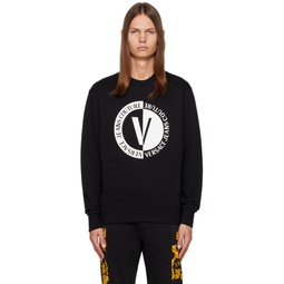 Black V Emblem Sweatshirt 232202M204005