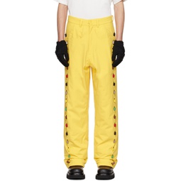 Yellow Beaded Trousers 232205M191000