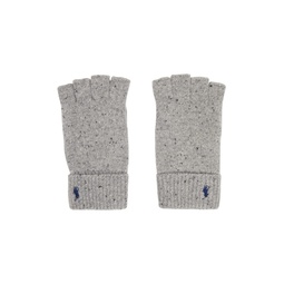 Gray Embroidered Gloves 232213M135001