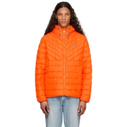 Orange Hooded Jacket 232213M175005