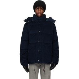 Navy Quilted Down Jacket 232213M175008