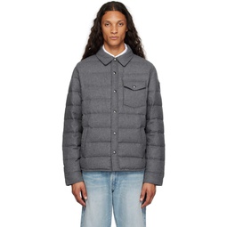 Gray Quilted Down Jacket 232213M180019