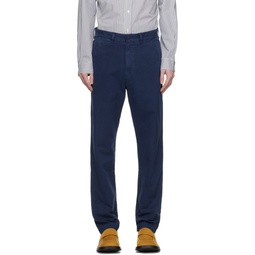 Navy Straight Fit Trousers 232213M191002