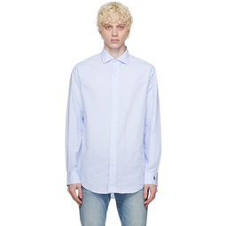 White   Blue Classic Fit Shirt 232213M192013