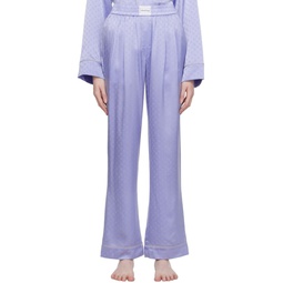 Blue Pleated Pyjama Pants 232214F079001