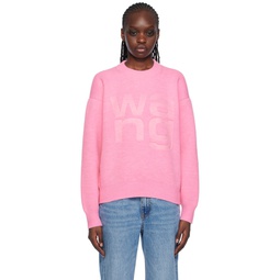 Pink Embossed Sweater 232214F098010