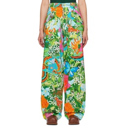 Multicolor Floral Cargo Pants 232219F087000