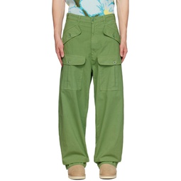 Green Relaxed Fit Cargo Pants 232219M188000