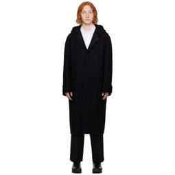 Black Hooded Coat 232221M176008