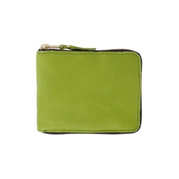 Green Washed Zip Wallet 232230M164033