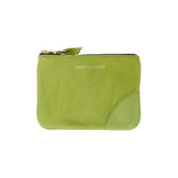 Green Washed Zip Wallet 232230M164034