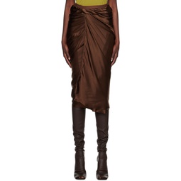 Brown Wrap Midi Skirt 232232F092004