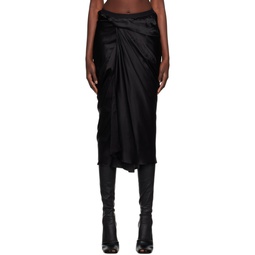 Black Wrap Midi Skirt 232232F092005