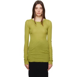 Green Rib Long Sleeve T Shirt 232232F110012