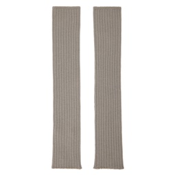 Off White Ribbed Arm Warmers 232232M135001