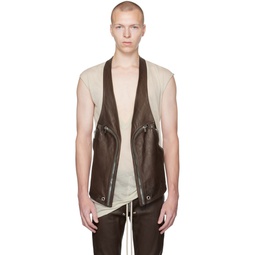 Brown Bauhaus Leather Vest 232232M185000