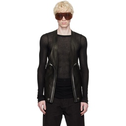 Black Bauhaus Leather Vest 232232M185001