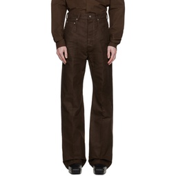 Brown Button Fly Trousers 232232M186005