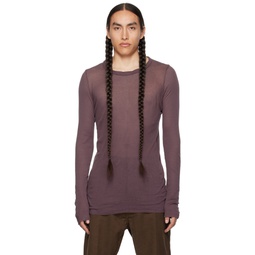 Purple Crewneck Long Sleeve T Shirt 232232M213030