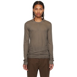 Gray Basic Long Sleeve T Shirt 232232M213098