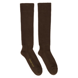 Brown Knee High Socks 232232M220005