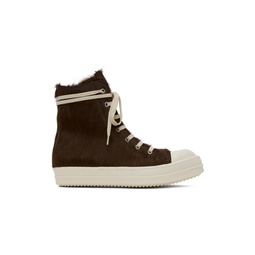 Brown Fur Sneakers 232232M236020
