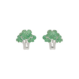 Silver   Green Broccoli Earrings 232236F022003
