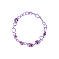 Purple Spikeez Crushed Chain Necklace 232236F023002