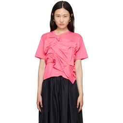 Pink Ruffle T Shirt 232245F110006