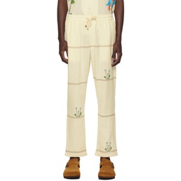 Off White Embroidered Trousers 232245M192000