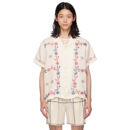 Off White Embroidered Shirt 232245M192025