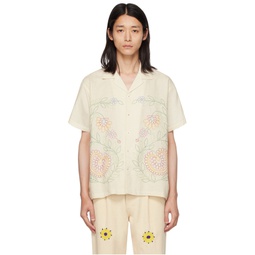 Off White Embroidered Shirt 232245M192035