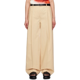 Beige Belted Trousers 232249F087004