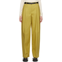 Khaki Pleated Trousers 232249F087005