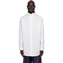 White Detachable Collar Shirt 232249M192008