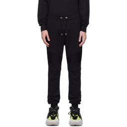 Black Paneled Sweatpants 232251M190010
