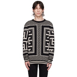 Black   Off White Monogram Sweater 232251M201001
