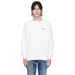 White Flocked Sweatshirt 232251M204008