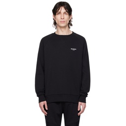 Black Flocked Sweatshirt 232251M204009