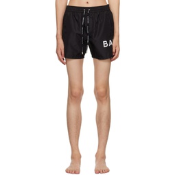 Black Printed Swim Shorts 232251M208004