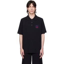 Black Embroidered Polo 232251M212004
