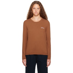 Tan Embroidered Sweater 232252F096002