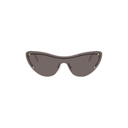 Gold Rimless Shield Sunglasses 232259F005018